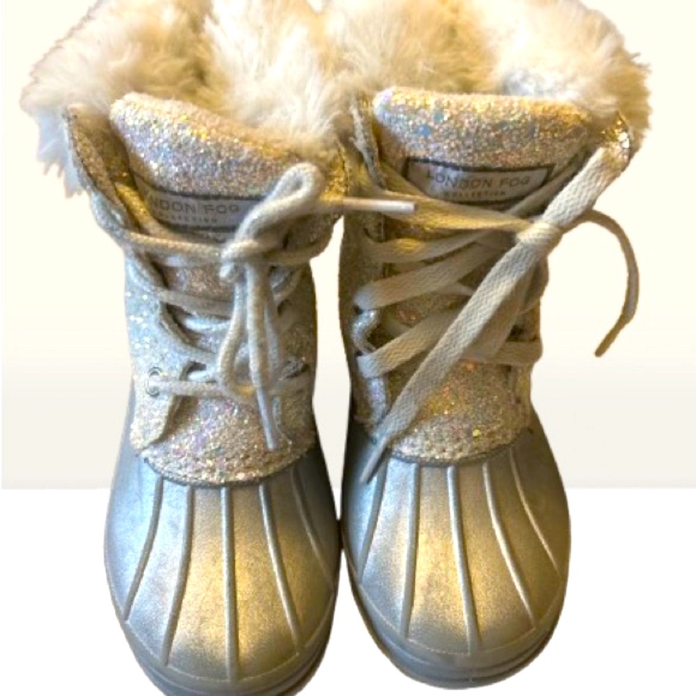 London Fog Silver Gray Duck Boots Waterproof Snow
